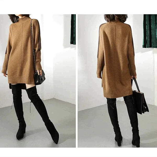 Cozy Knit Turtleneck Sweater Dress