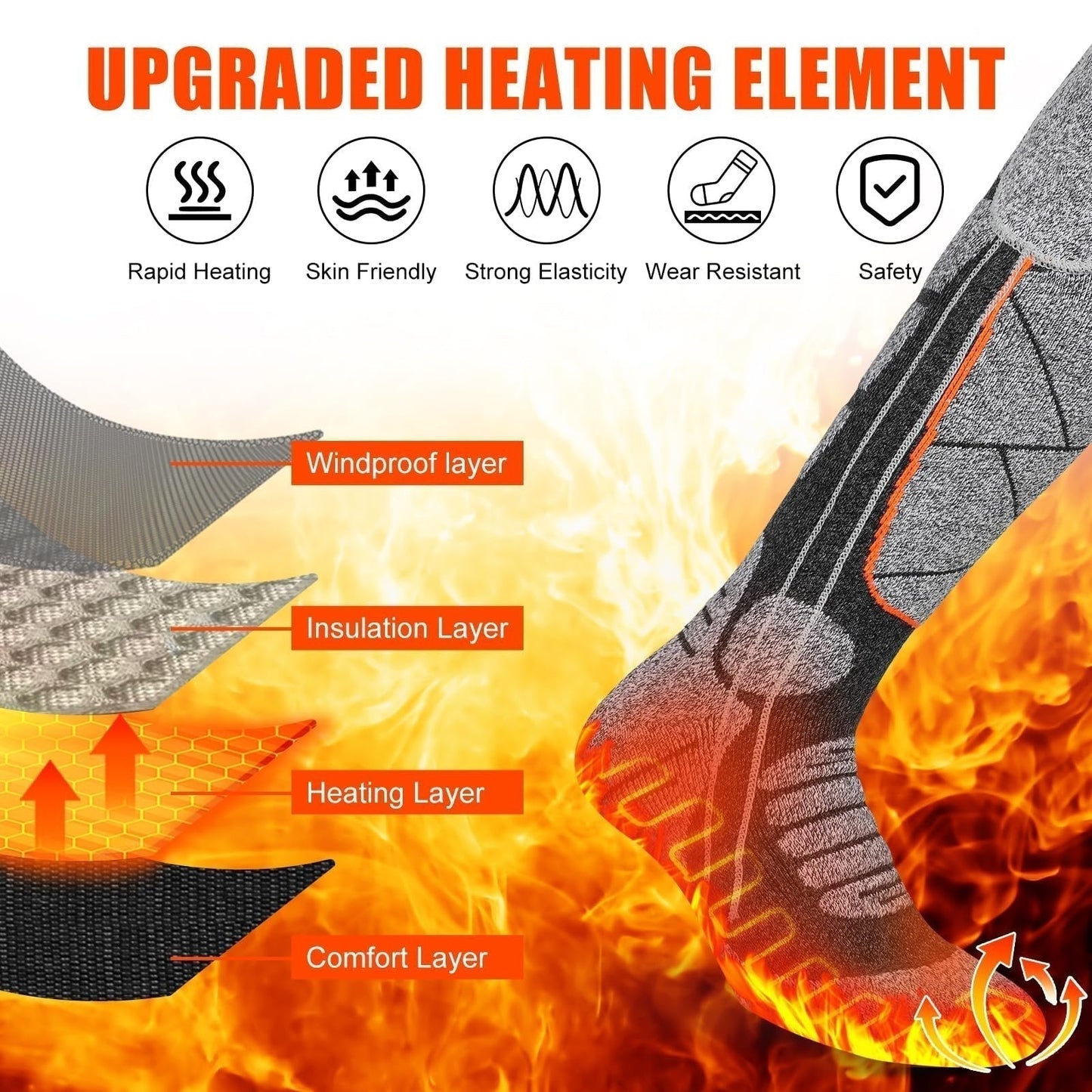 Nolan™ - Rechargeable Heated Socks for All-Day Warmth