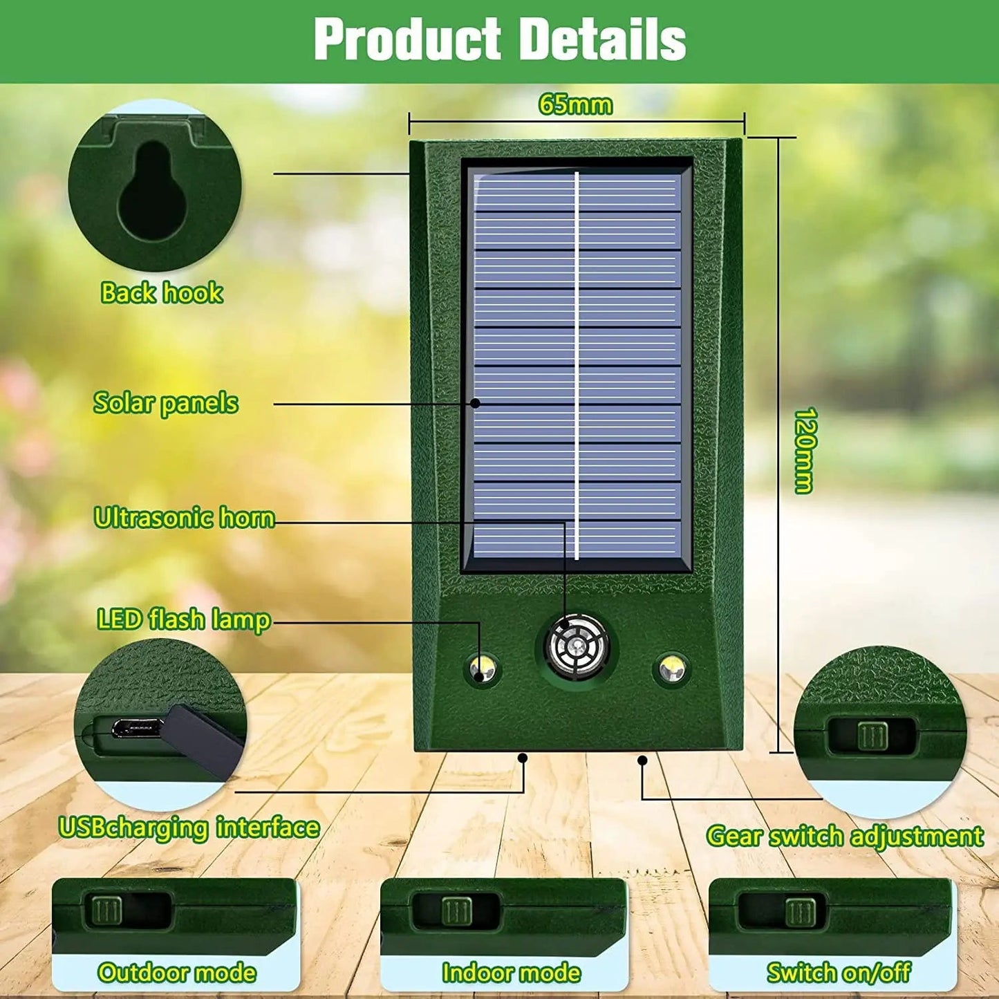 SolarGuardix™ - Solar Ultrasonic Bird Repeller with Motion Sensor