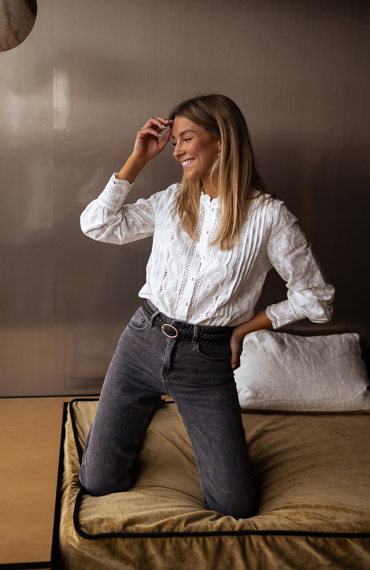 Embroidered Button-Up Shirt with Casual Chic Style