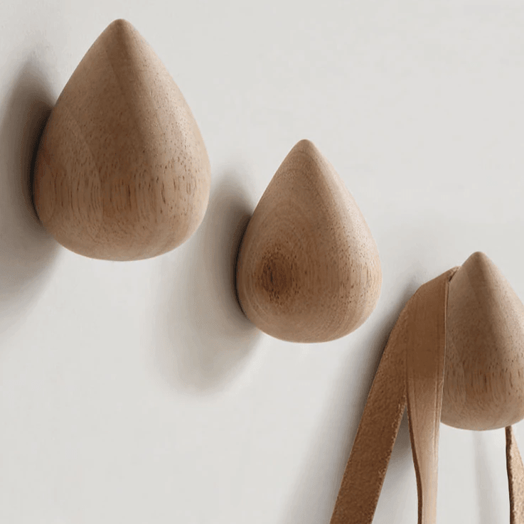 Rustic Minimalist Dew-Shaped Wall Hook Organizer