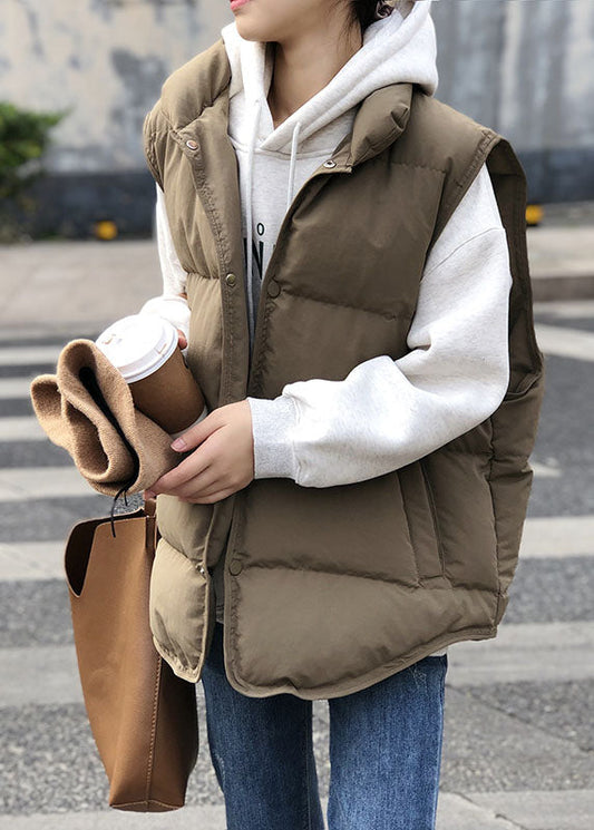 Quilted Sleeveless Vest with Stand Collar for Women