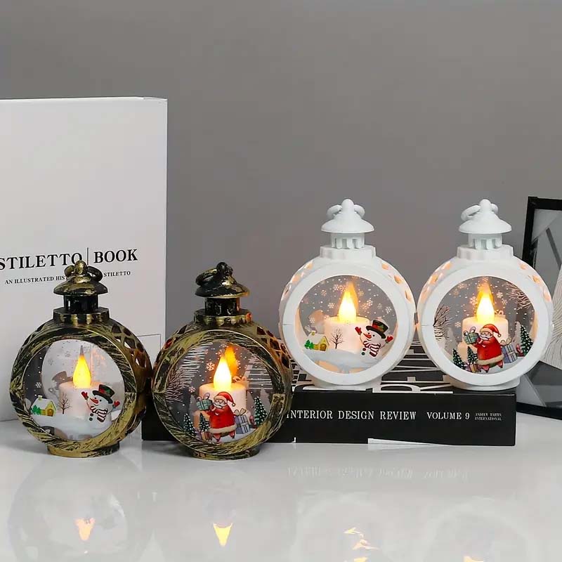 Festive LED Christmas Lamp with Snow Glow Effect