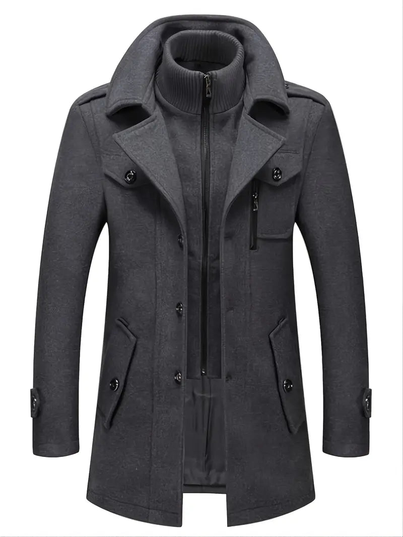 NordWool™ - Double Collar Men's Wool Coat