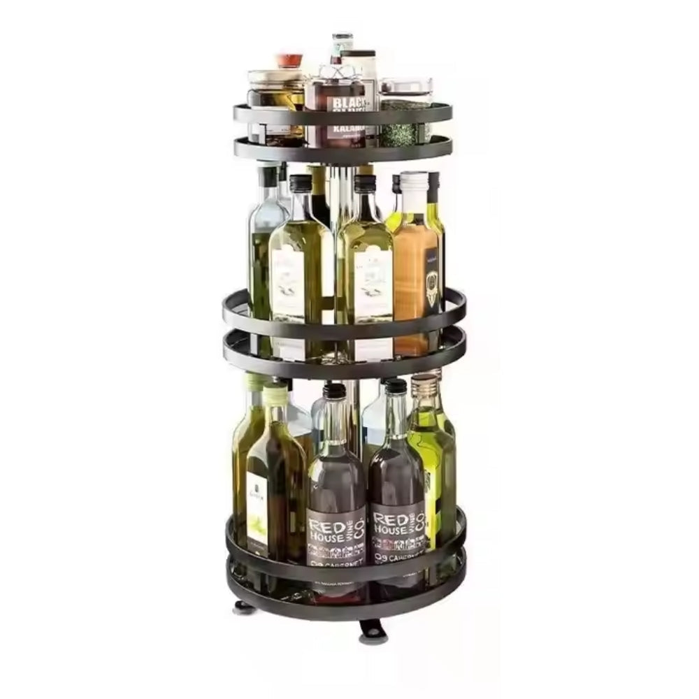 SpiceFlow™ - 360° Rotating Kitchen Spice Rack Organizer