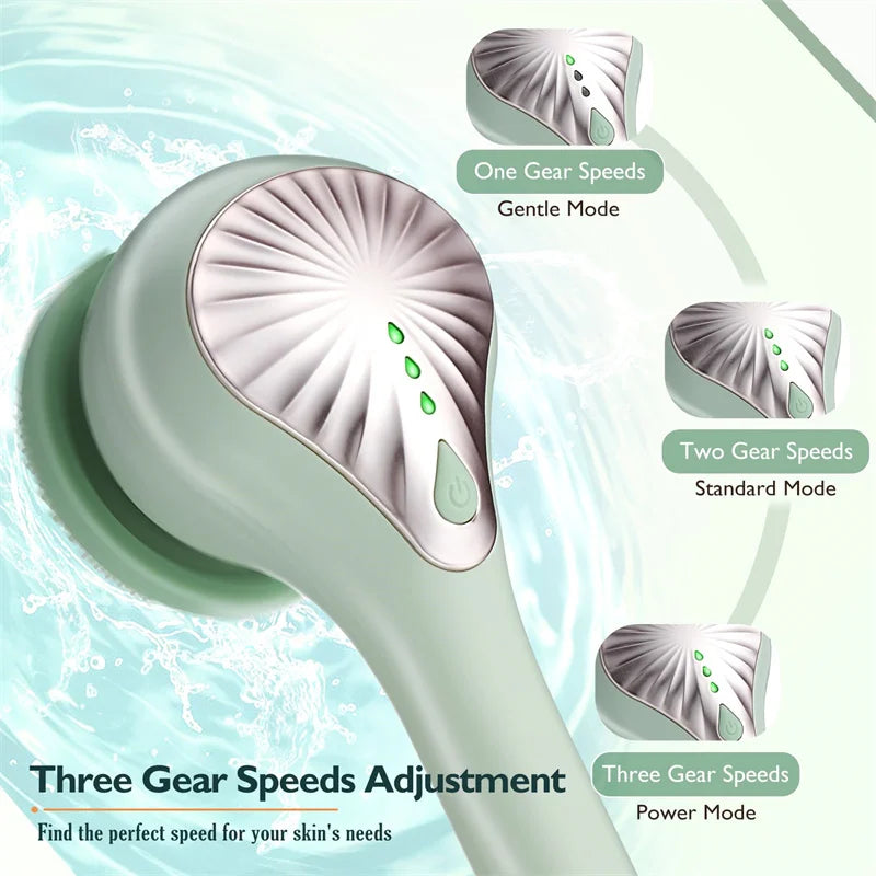 GlowEase™ Rechargeable Electric Bath Brush with Long Handle