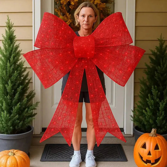 HolidayGlow™ - XXL Illuminated Christmas Bow Decor