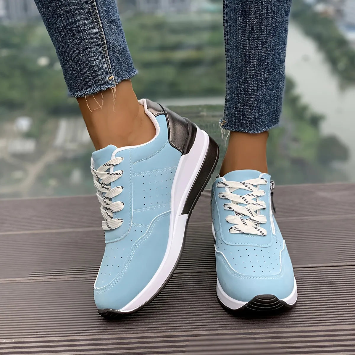Comfortable Side-Zip Orthopaedic Trainers with Thick Sole