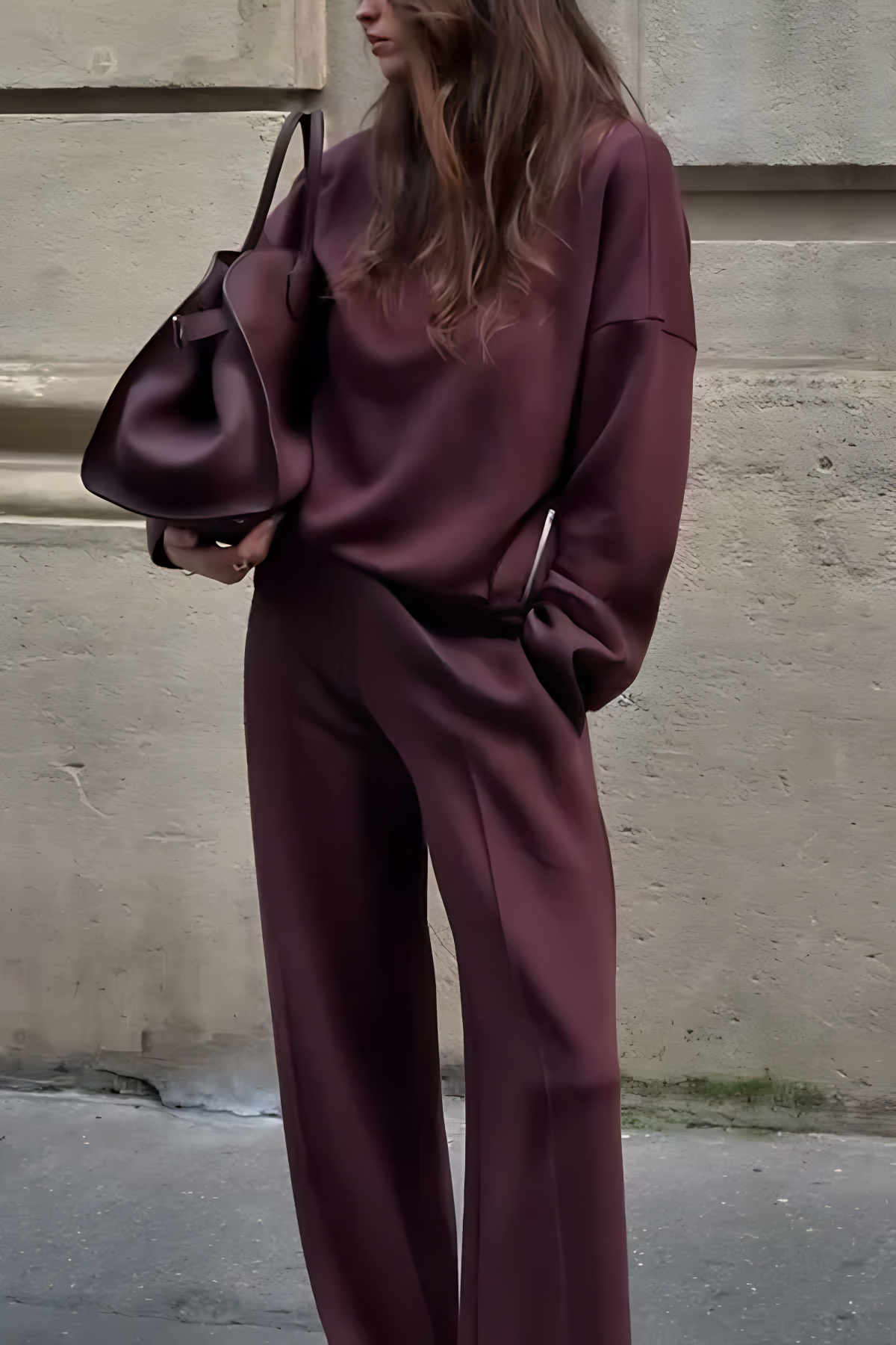 Women's Turtleneck Sweatshirt Set - Cozy Two-Piece Loungewear