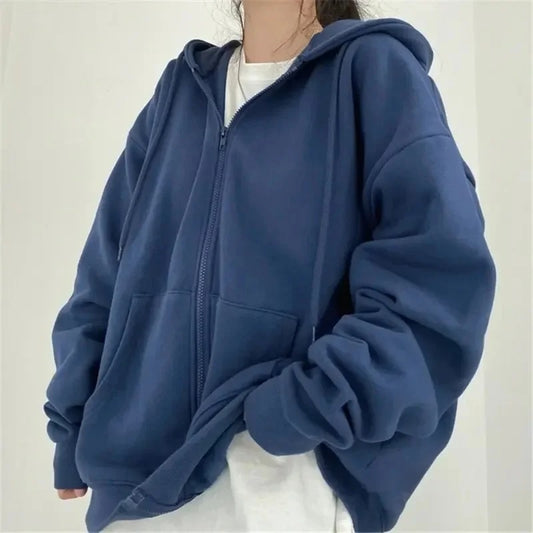 Oversized Korean Style Solid Color Hoodie
