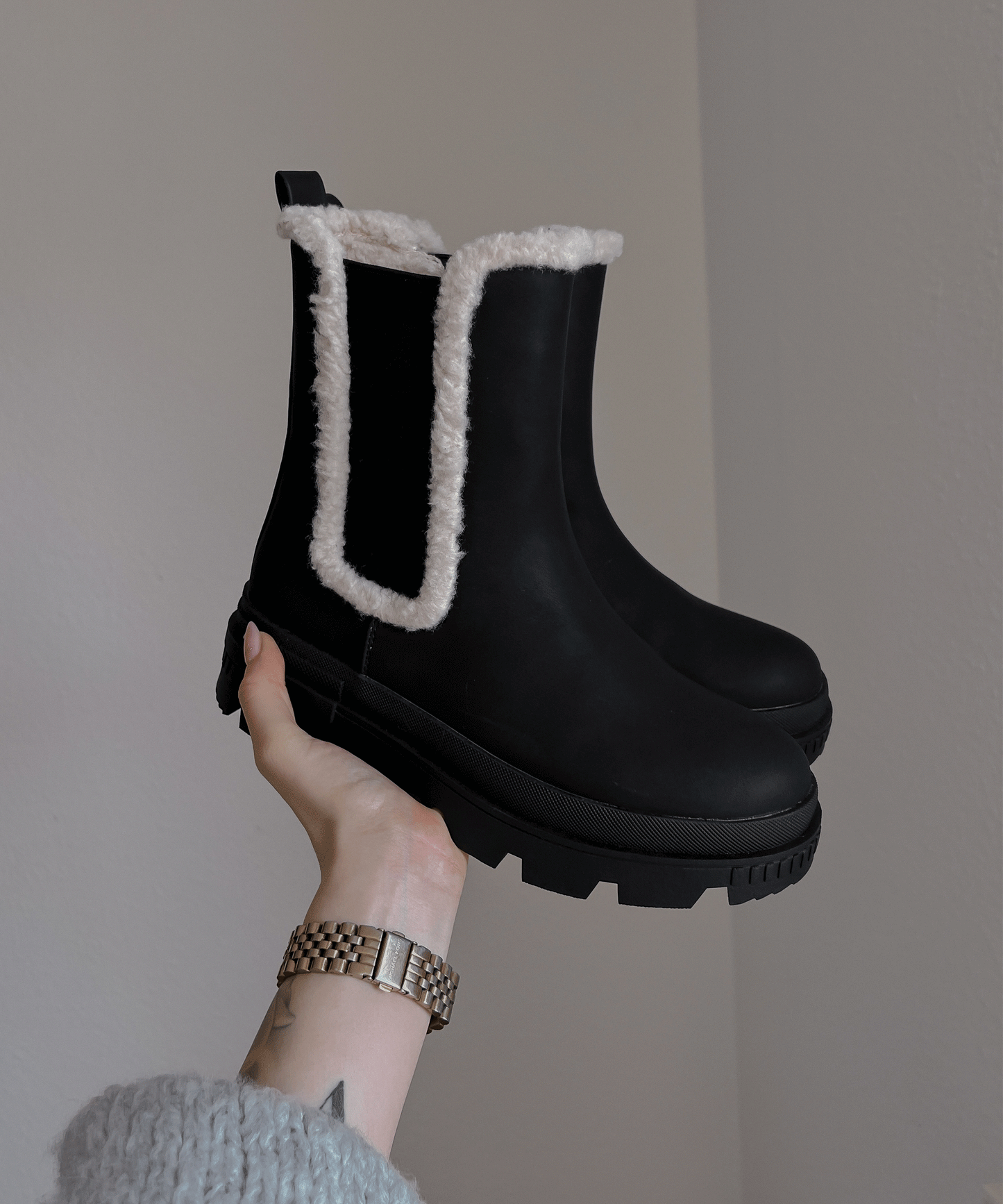 Chic Black Leather Ankle Boots
