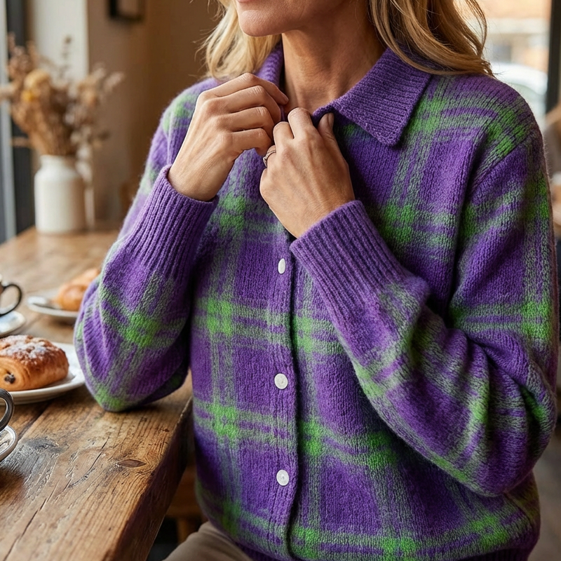 Cozy Checkered Women's Sweater