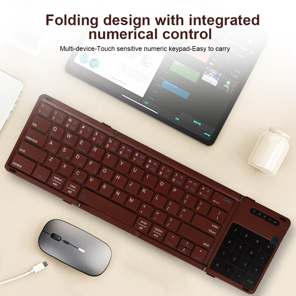 Slim Portable Tri-Fold Bluetooth Wireless Keyboard