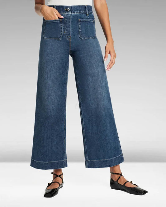 Women's high-waisted wide-leg jeans