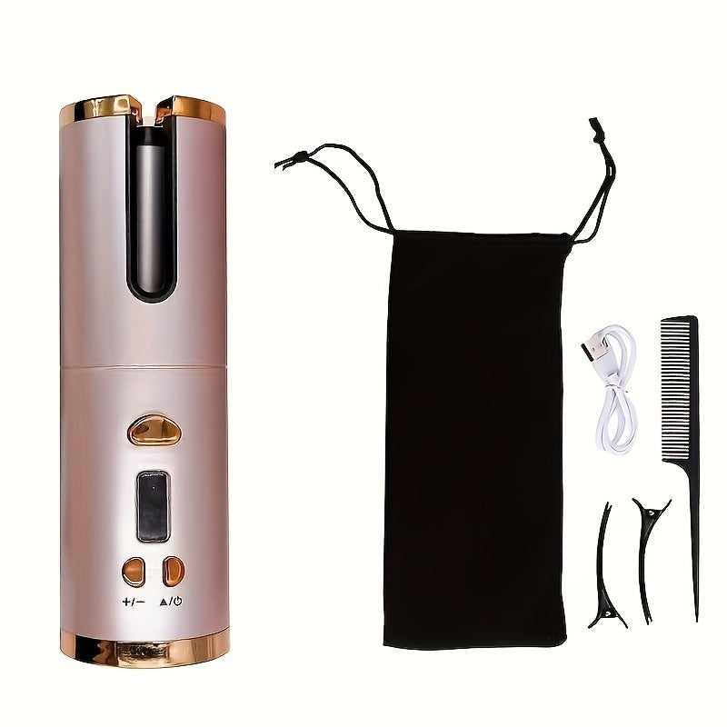 CurlFree™ Rechargeable Portable Hair Curler Wand with Auto-Off Safety