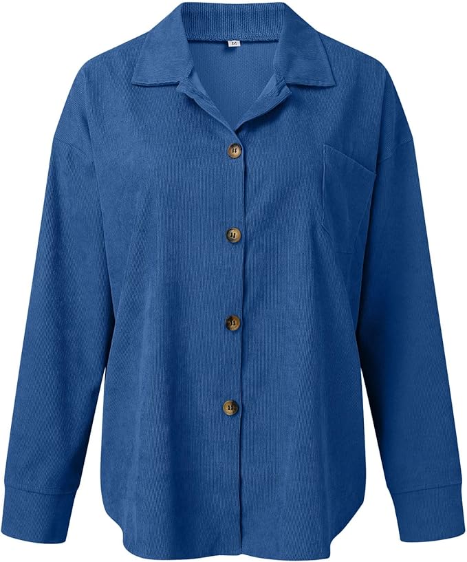 Soft Corduroy Button-Up Shirt for Women
