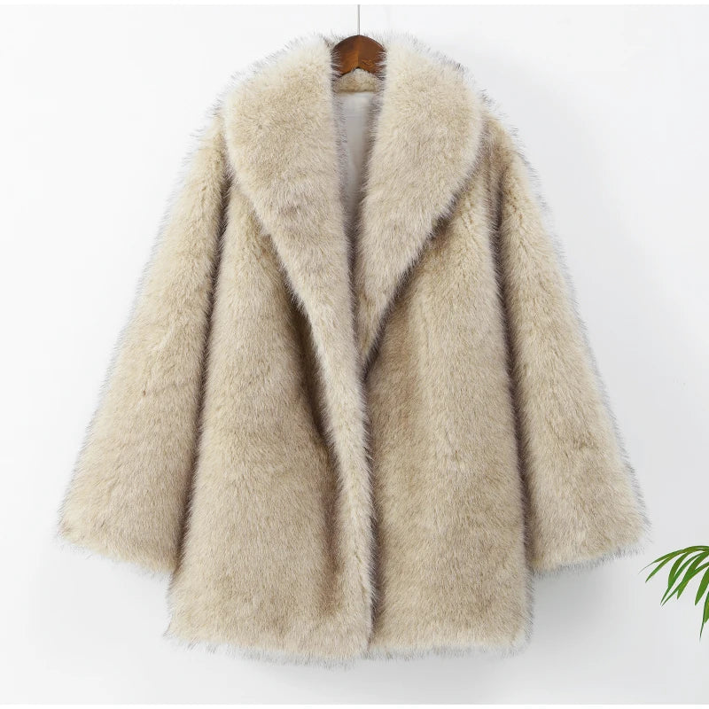 Luxurious Plush Faux Fur Coat