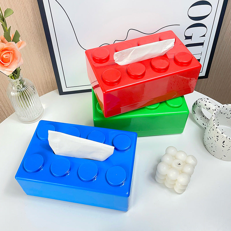 Modern Wall-Mounted Tissue Holder with Playful Block Design