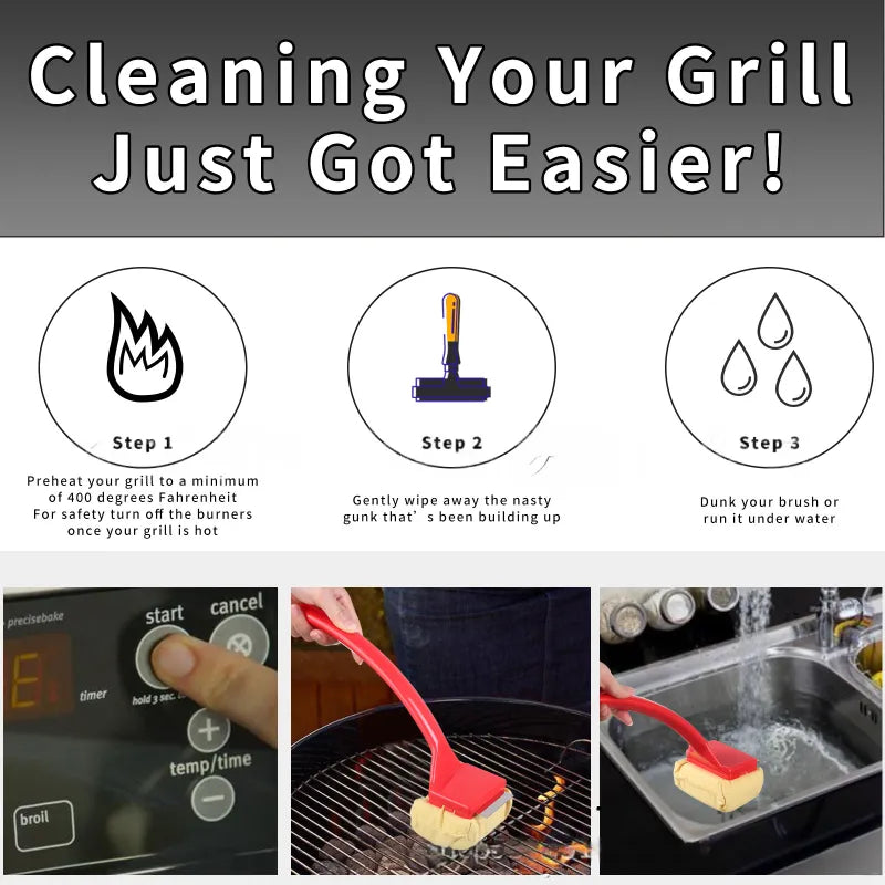 GrillGuard™ - Safe Wire-Free Grill Cleaning Brush