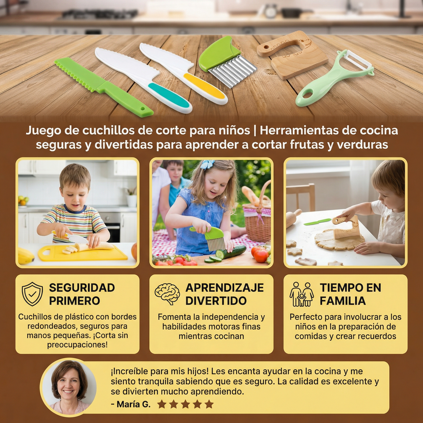 TinyChef Tools - Safe, Fun Cutting for Confident Little Cooks