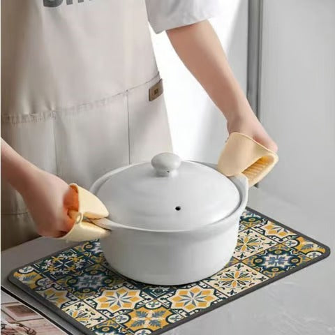 Quick Dry Water Draining Mat for Kitchen and Bathroom
