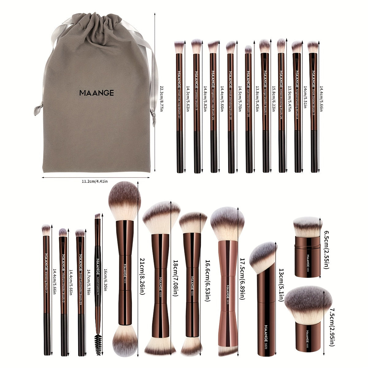 GlowArt™ Kabuki Makeup Brush Set for Flawless Application