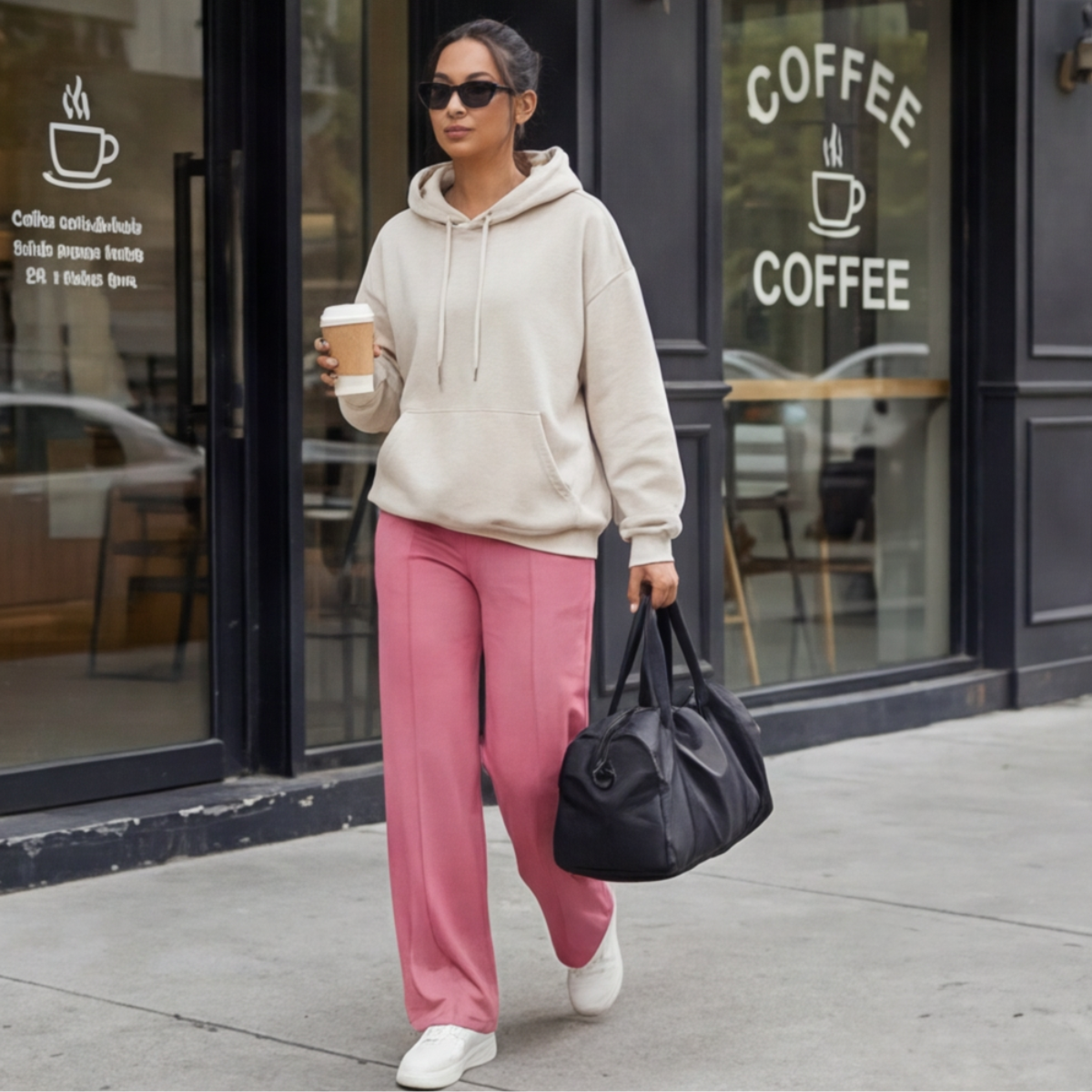 Wide Leg Yoga Pants with Crossover Waistband