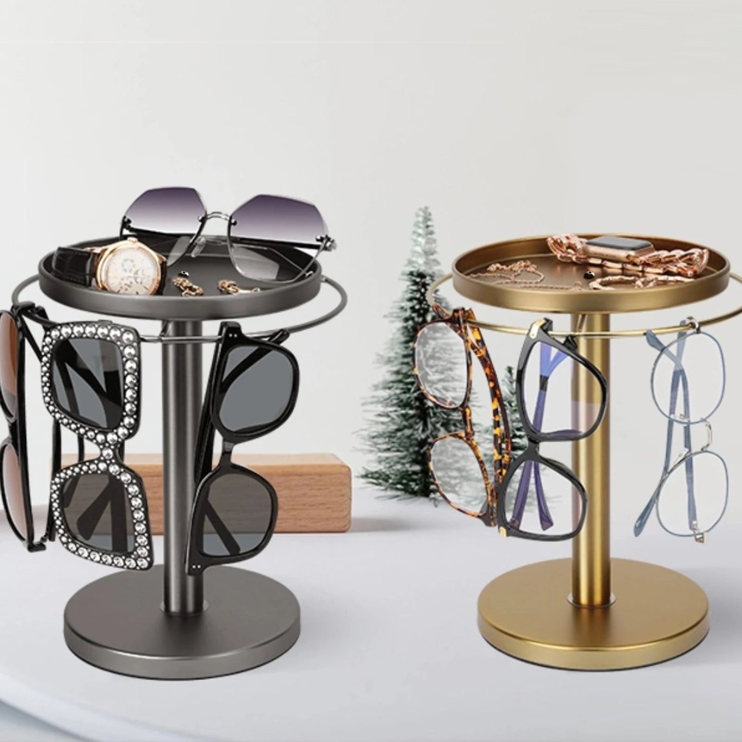 Rotating Sunglasses Organizer Stand