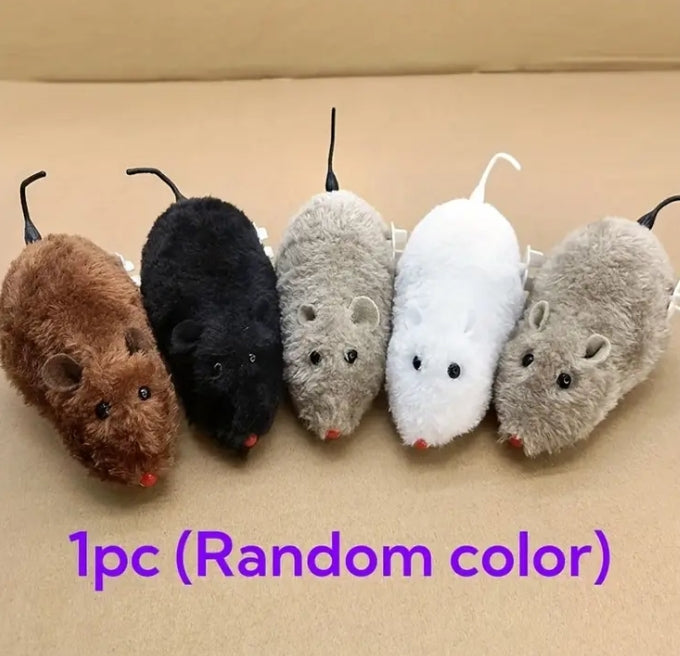Interactive Wind-Up Running Rat Toy for Pets and Kids