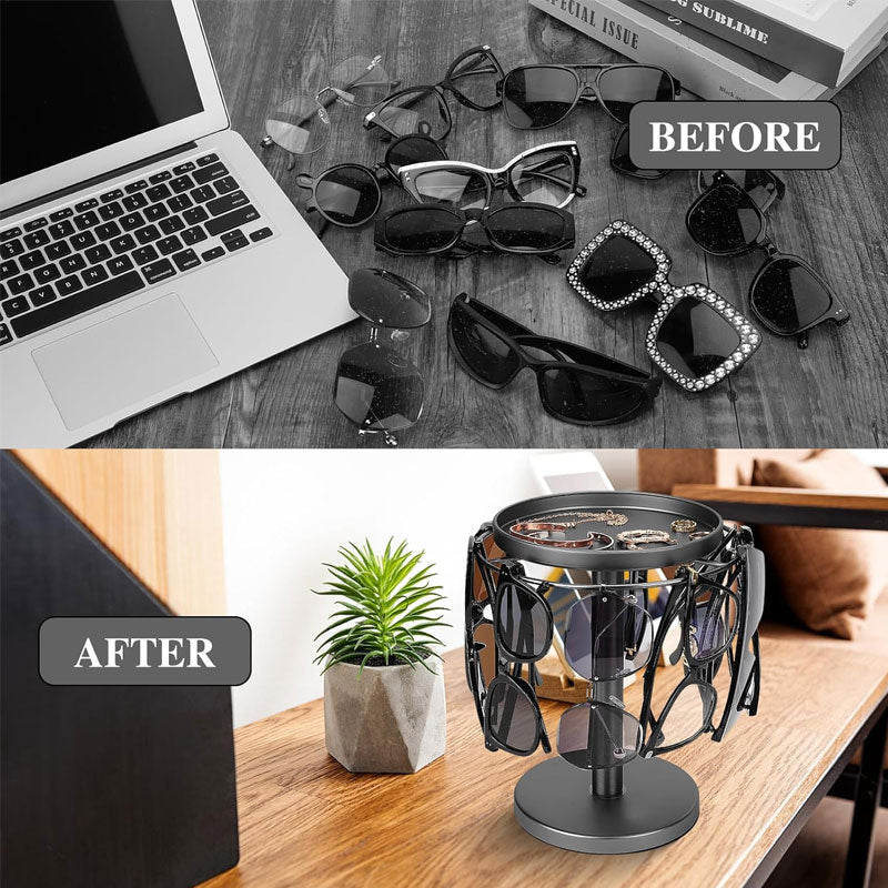 360° Rotating Glasses Stand - Eyewear & Jewelry Organizer