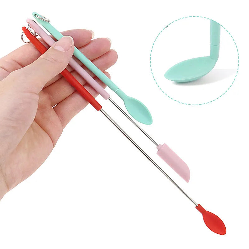Set of Mini Silicone Jar Spatulas for Baking and Cooking