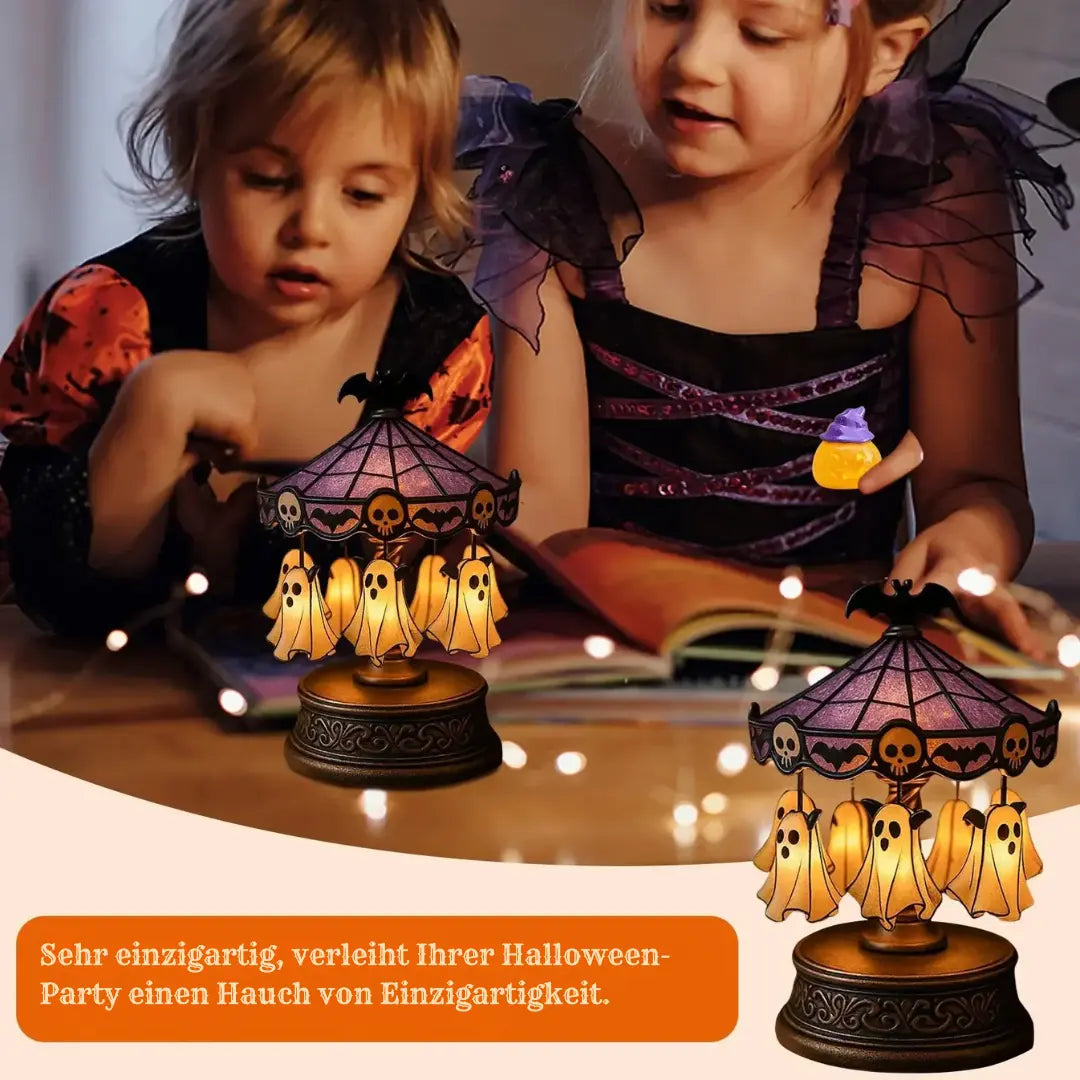 Spooky Halloween Ghost Carousel Light Decor