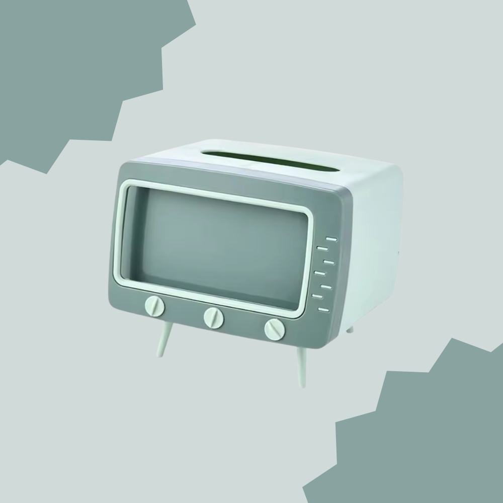 RetroView™ - 2-in-1 Tissue Box & Retro TV Phone Stand