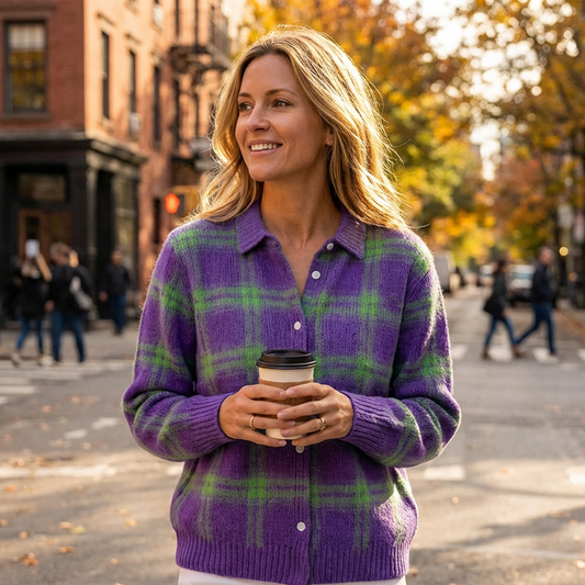 Cozy Checkered Women's Sweater