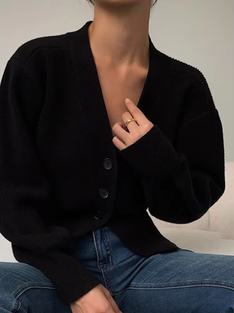 Cozy V-Neck Button-Up Cardigan for Women