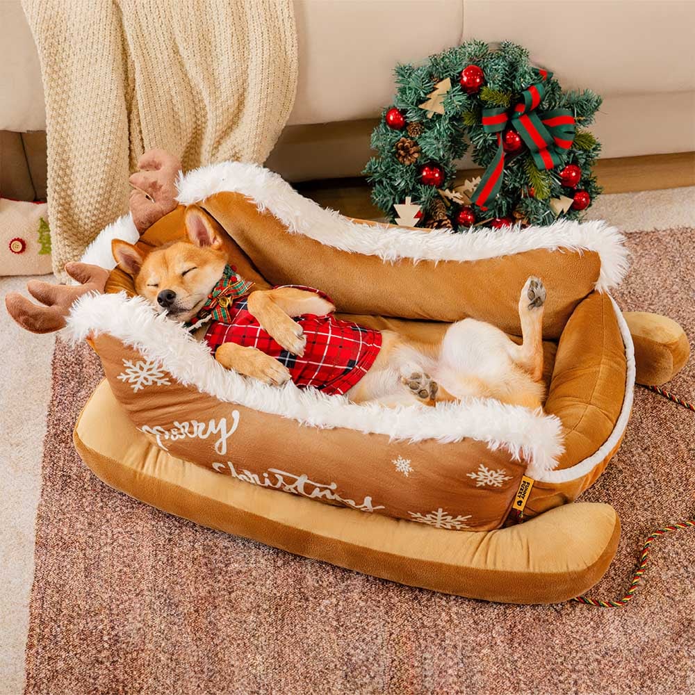 PawSleigh™ - Cozy Winter Dog Bed for Warm, Dreamy Nights
