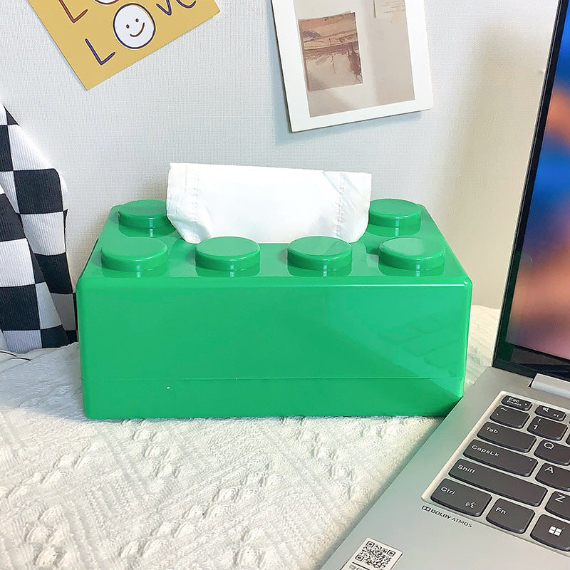 Modern Wall-Mounted Tissue Holder with Playful Block Design