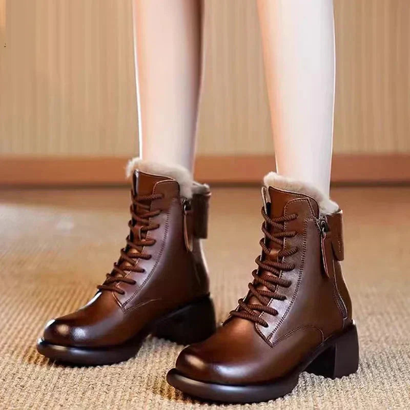 Plush Lined Leather Boots