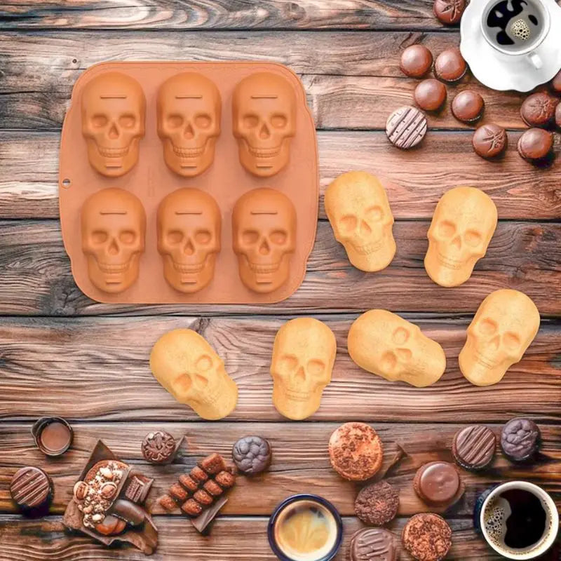Spooky 3D Skull Halloween Cake Mold