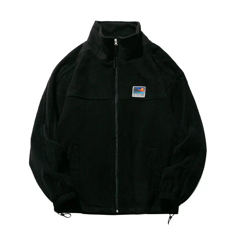 Men’s Lightweight Cotton Jacket with Stand-Up Collar and Zipper