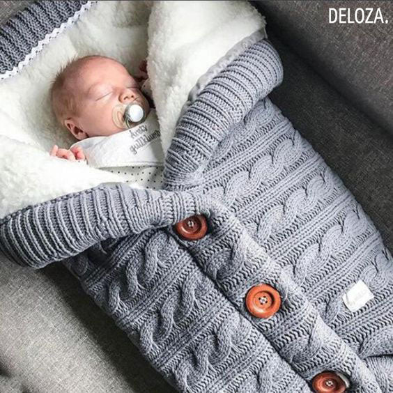 LittleCradle™ - Cozy Knitted Baby Sleeping Bag for Winter