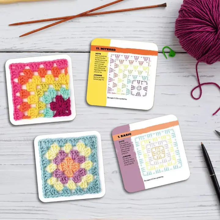 CozyNest™ - Colorful Granny Square Crochet Pattern Cards