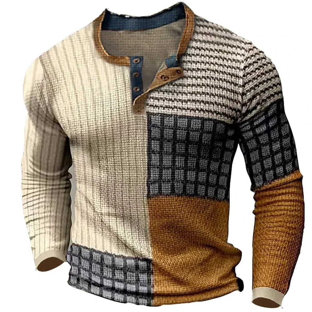 Multicolor Cashmere Crew Neck Sweater for Men