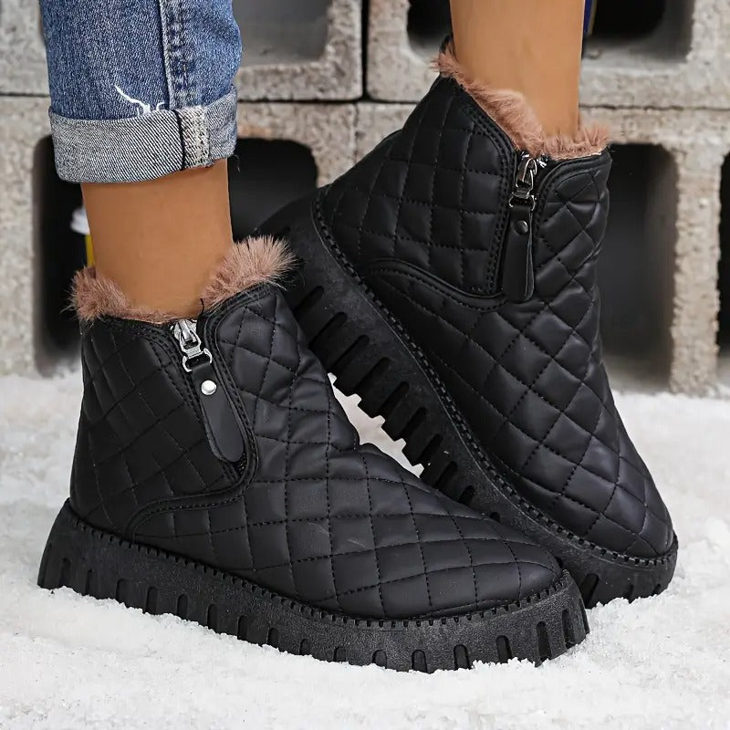 Women's Leather Winter Boots with Orthopedic Support