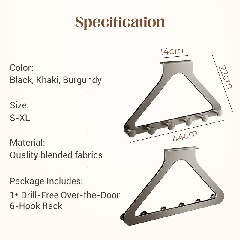 HangEase™ - Overdoor 6-Hook Organizer Rack