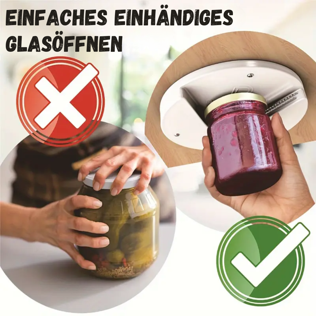 Ergonomic One-Hand Glass Lid Opener Tool