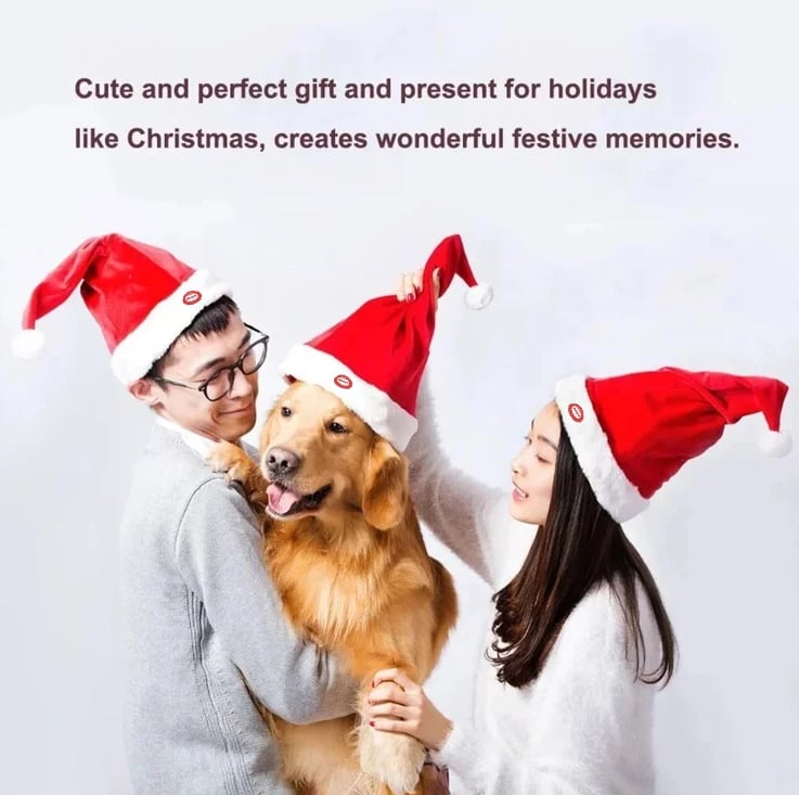 CheerCap™ - Singing & Dancing Electric Santa Hat for Holiday Fun