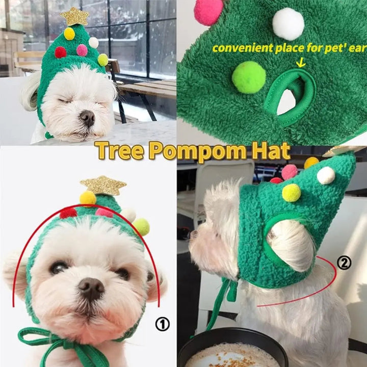 Festive Pet Costume Set with Reindeer Apron & Hat