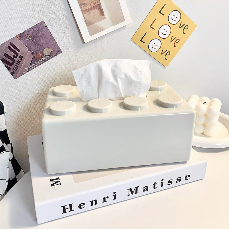 Modern Wall-Mounted Tissue Holder with Playful Block Design