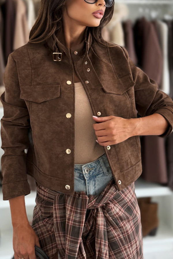 Chic Long-Sleeve Casual Button-Up Jacket